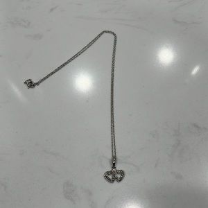 Double heart sterling silver necklace 925